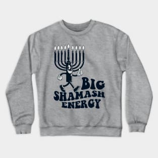 Big Shamash Energy Retro Cartoon Hanukkah Menorah Crewneck Sweatshirt